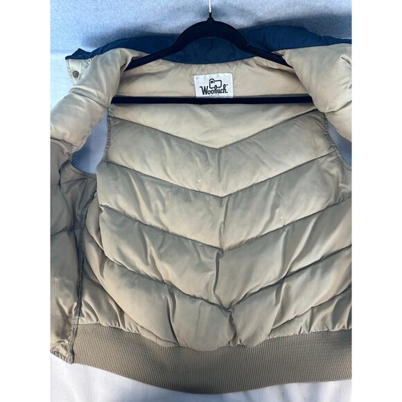 Vintage Woolrich Men's sz L/XL Goose Down Puffer Vest Snap Closure 80s 90s Navy - Picture 4 of 7